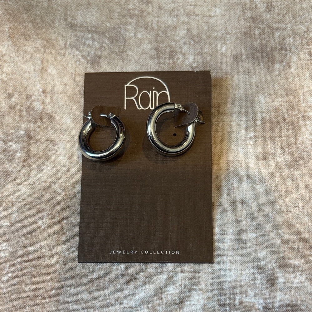 Rain Silver Hoop Earrings